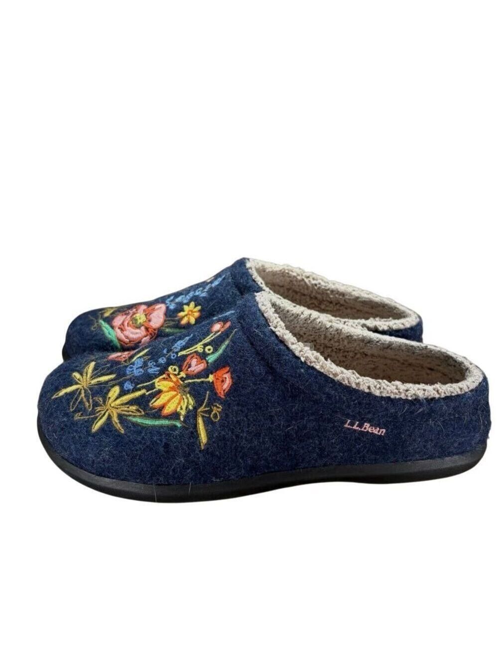 L.L.Bean Daybreak Scuff Motif 2 Floral Slippers Size 8